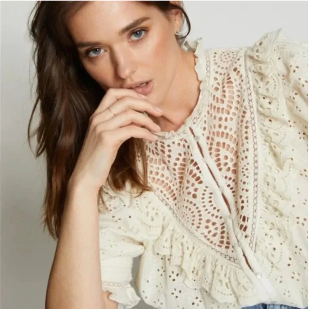 House of Harlow 1960 Eyelet Blouse